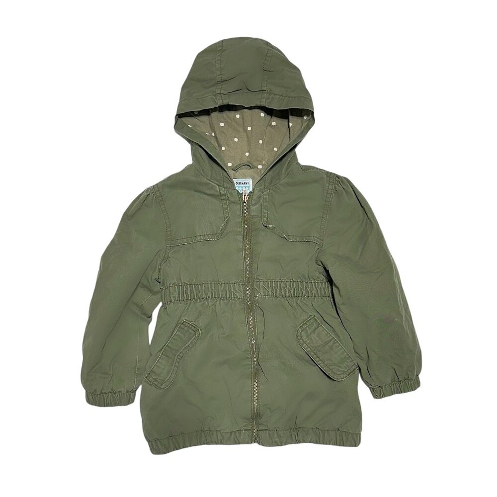 Old Navy Toddler Girls Hooded Lined Cargo Jacket Olive Green